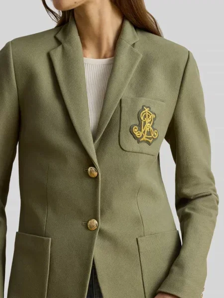 Żakiet krótki o kroju regular fit z wyhaftowanym logo model ANFISA' Lauren Ralph Lauren