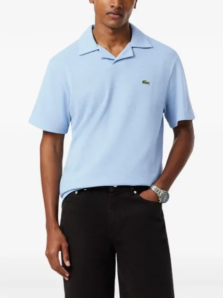 Tricou Lacoste cu autograf albastru