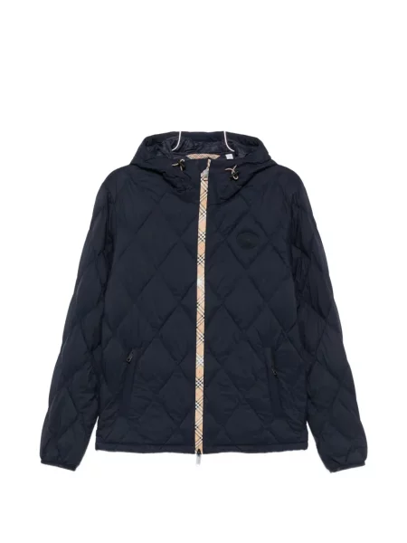 Geacă Burberry cu glugă albastru