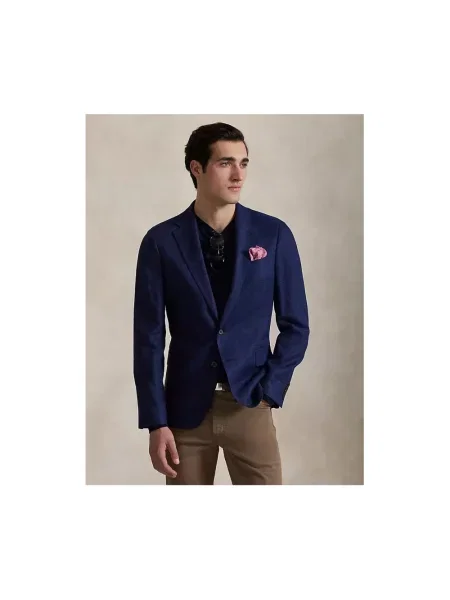 Marynarka Polo Ralph Lauren wełniana w kratę niebieska