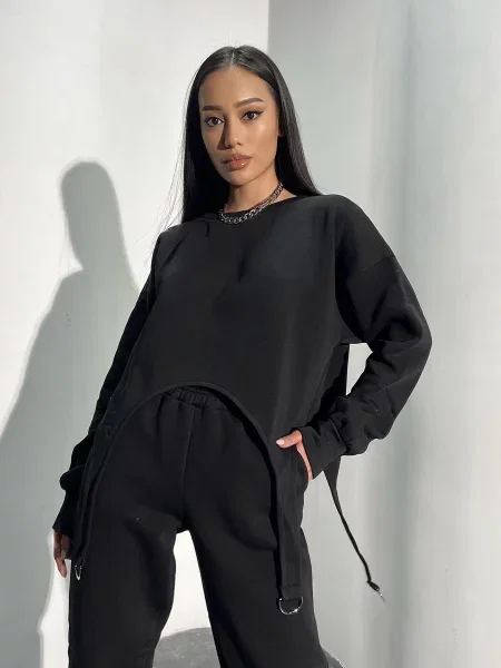Світшот Jadone Fashion Khudi_Ostin_ch фліс чорний