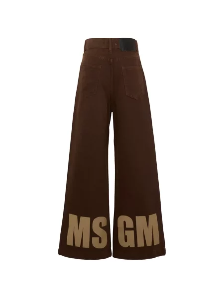 Szerokie jeansy dziecięce Msgm brązowe