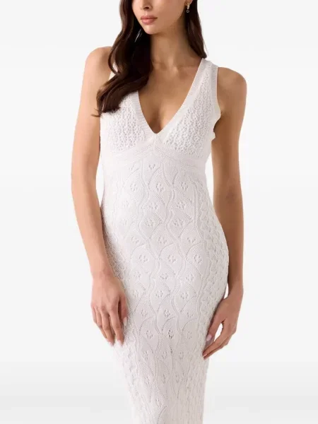 Lung rochie Guess tricotate alb