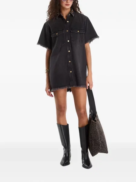 Gulerat rochie tip cămașă Allsaints negru