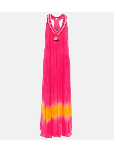 Tie-dye obleka maxi obleka Poupette St Barth roza