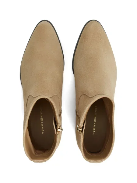 Tommy Hilfiger Členková obuv Suede Ankle Boot W Zip béžová