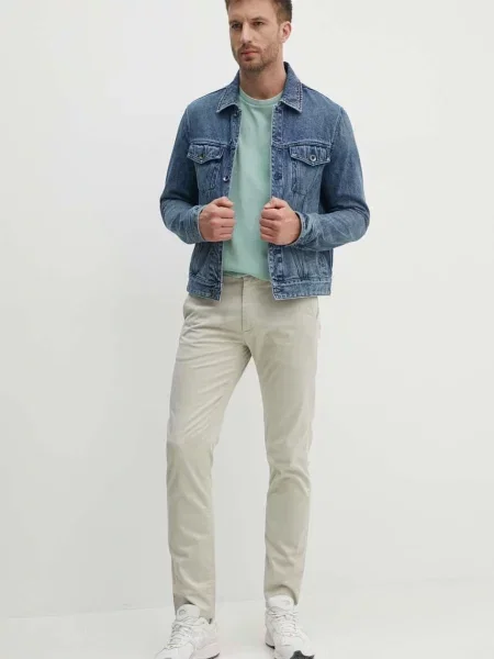 Nohavice BOSS Orange Chino_slim béžová
