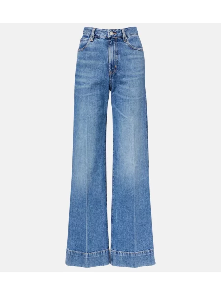 Blugi evazați Frame cu talie înaltă albastru
