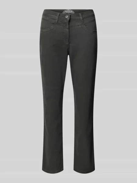 Spodnie materiałowe z wpuszczanymi model ‘Laura’ Raphaela By Brax zielone