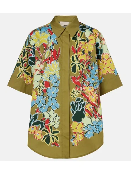 Cămașă Alemais cu model floral verde