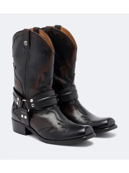 Botine Versace din piele negru