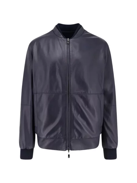 Geanta de piele Corneliani cu nervuri albastru