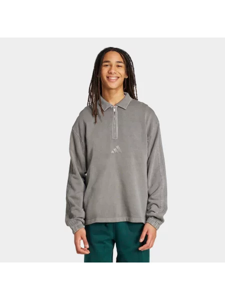 Bluza frotte z efektem sprania ADIDAS All SZN na krótki szara