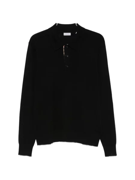 Lung tricou polo Burberry negru