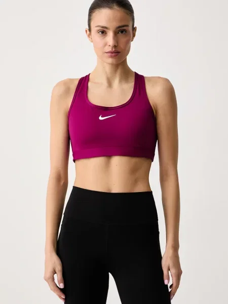 Nike športová podprsenka Swoosh ružová