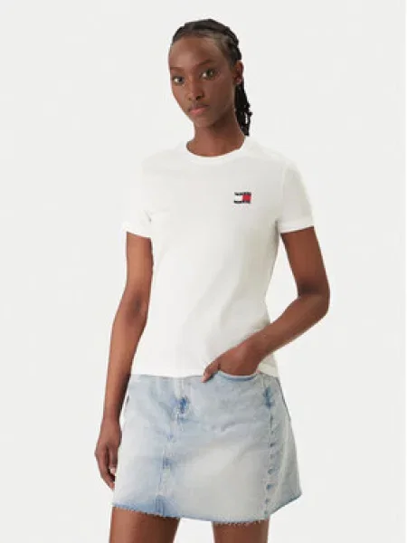 Tommy Jeans Póló Wavy Flag fehér