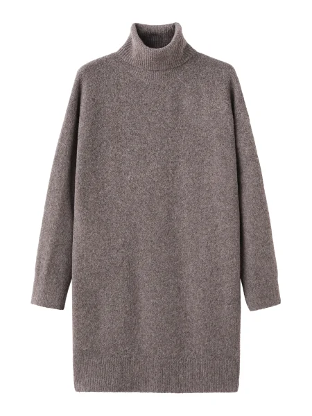 MANGO Pletena obleka TALDOTE pikčasto rjava