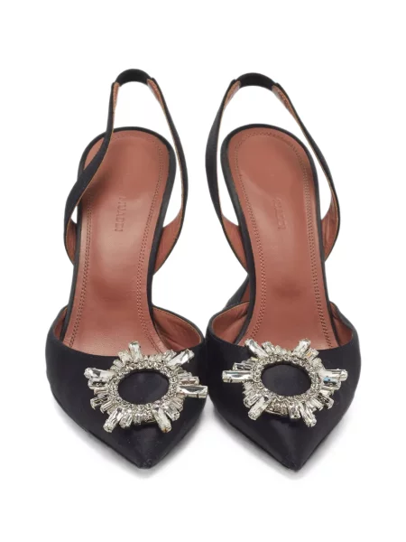 Pantofi cu toc Amina Muaddi slingback negru