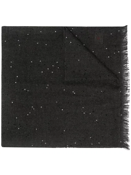 Šal Brunello Cucinelli sa šljokicama crna