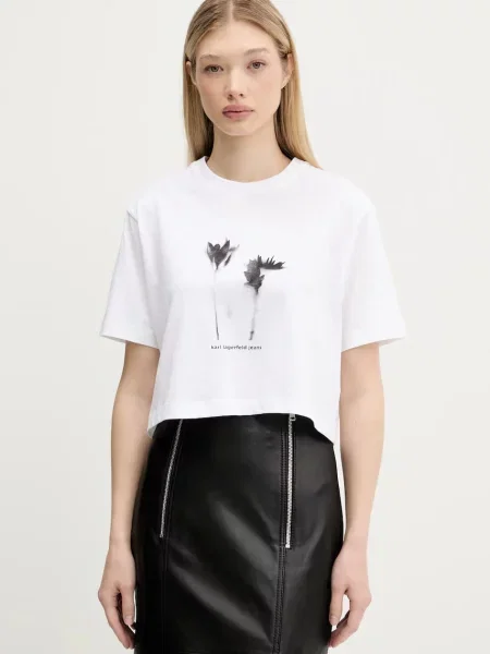 Тениска Karl Lagerfeld Jeans дамска бяло