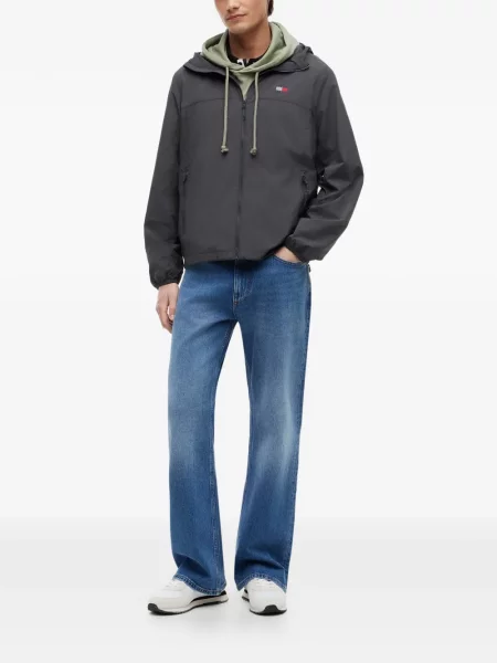 Geacă Tommy Hilfiger cu glugă cu autograf gri