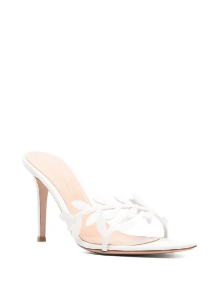 Papuci tip mules Gianvito Rossi alb