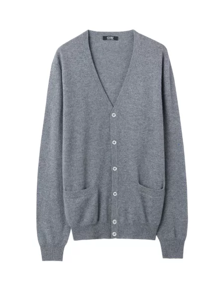 GOBI Cashmere Geacă tricotată denim gri