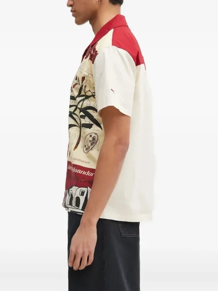 Cămașă Puma cu model floral cu imagine alb