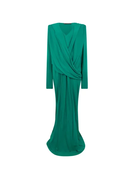 Rochie maxi Alberta Ferretti drapată verde