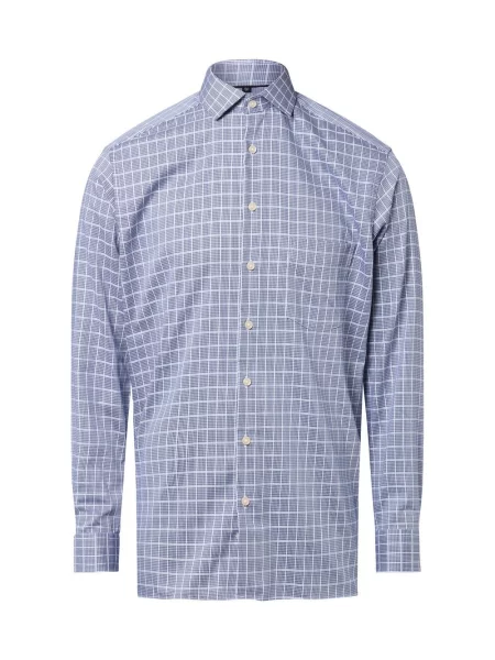 Andrew James koszula biznesowa non-iron Mężczyźni Regular Fit niebieski|biały w kratkę 39 biała