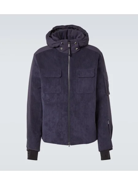 Dzianinowa jeździć na nartach kurtka narciarska Bogner prążkowana niebieska