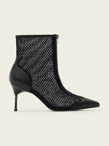 Nízké kozačky AllSaints Natasha Mesh Boot na černá