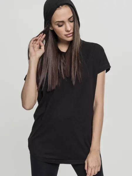 Jersey pulover Urban Classics brez rokavov s kapuco črna