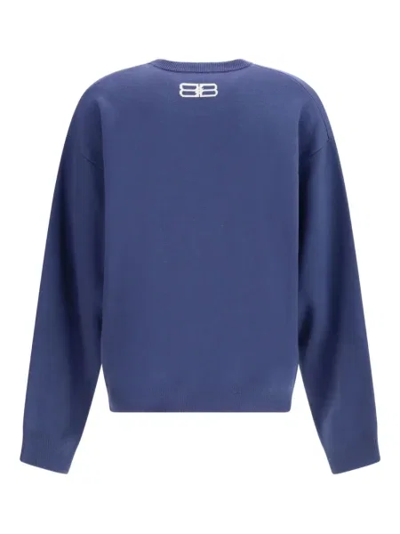Pulover Balenciaga cu imagine albastru