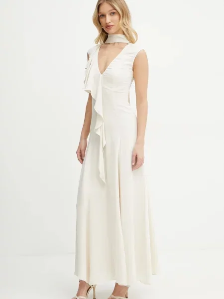 Karl Lagerfeld rochie din vâscoză bej