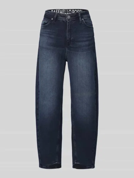 Jeansy barrel z mieszanka bawełny model HANNI Raffaello Rossi granatowe