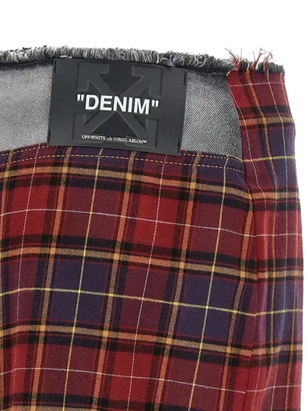 Fustă midi Off-white cu franjuri până la genunchi alb