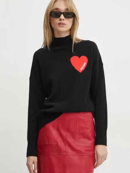 Pulover iz kašmirja FROM FUTURE črna