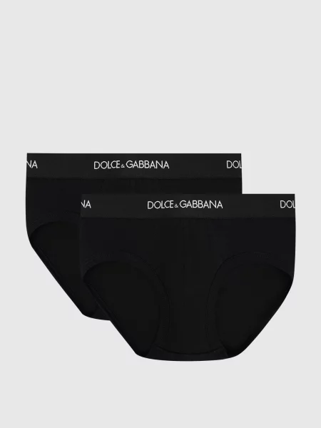 Дитячий набір чорних трусиків-сліпів з візерунком логотипа Dolce&gabbana чорний