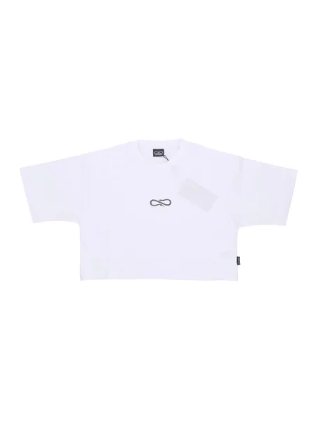 Haftowana koszulka Propaganda o krotszym kroju biała