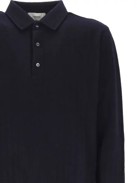 Tricou polo Lardini din cașmir albastru