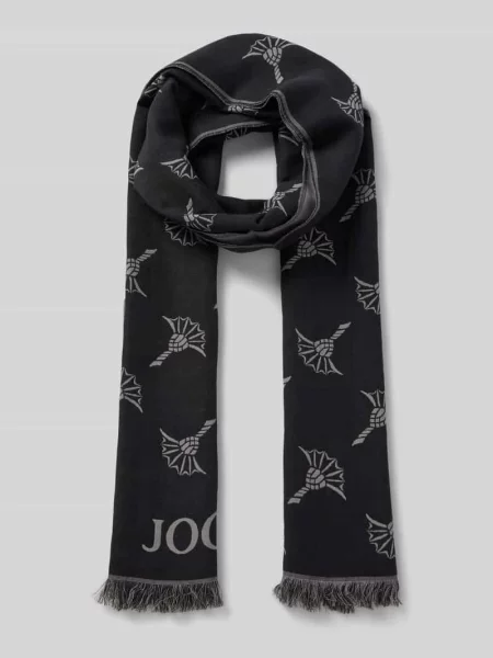 Szal z nadrukiem z logo model ‘Feris’ Joop! Collection czarna