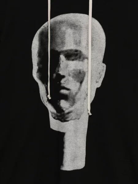 Raštuotas džemperis su gobtuvu Rick Owens Drkshdw juoda