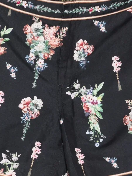 Slip de baie Camilla cu model floral cu imagine negru