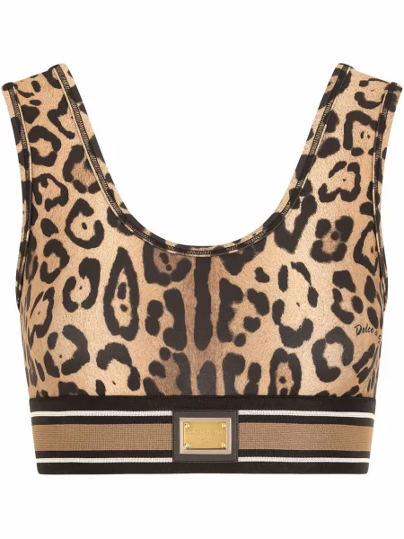 Cropp top Dolce & Gabbana cu imagine cu model leopard maro