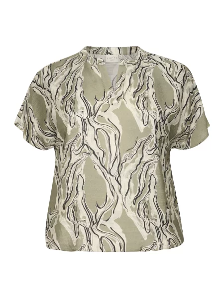 KAFFE CURVE Halenka Melino zelená / pastelově zelená černá