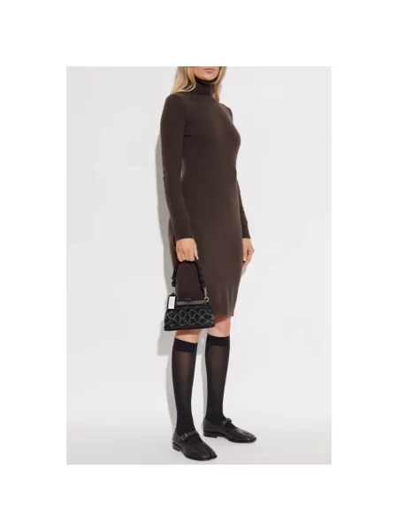 Sukienka Mm6 Maison Margiela wełniana brązowa