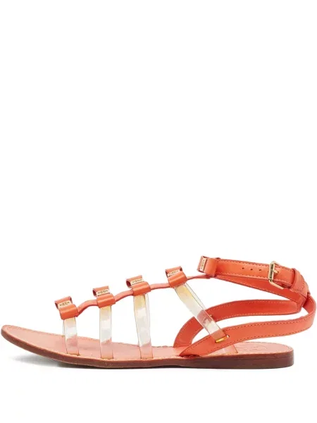 Sandale Tory Burch fără toc cu bretele portocaliu