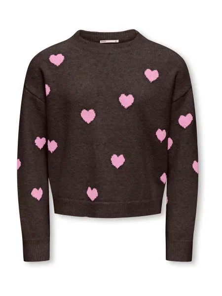 ONLY GIRLS Pulover KOGRICA maro închis roz