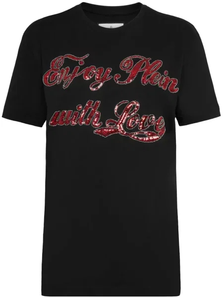 Tricou Philipp Plein cu imagine negru